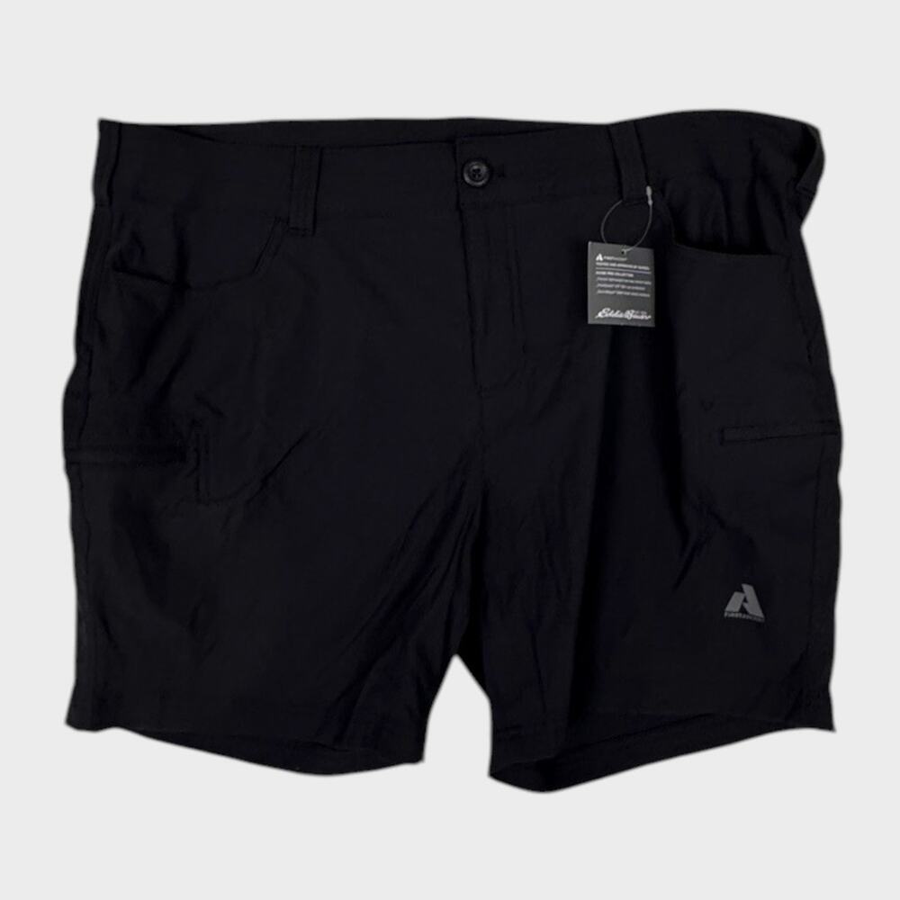 Eddie Bauer Womens Size 20W Black Nylon Guide Shorts NEW NWT